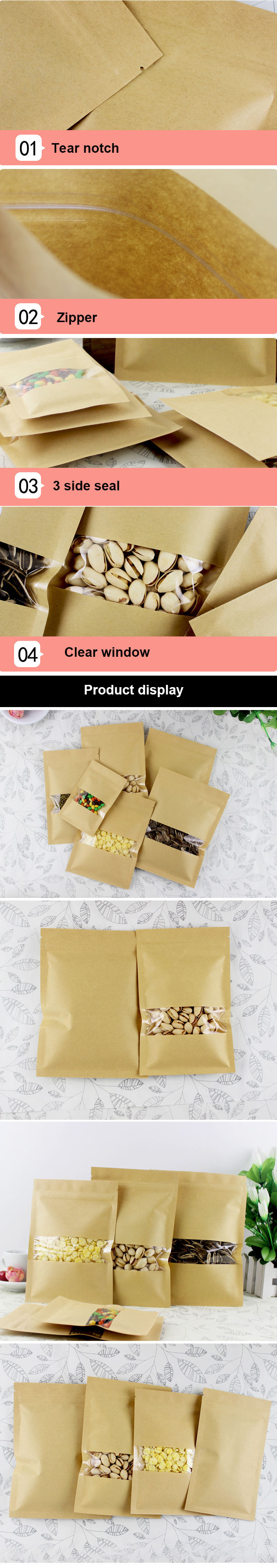 kraft paper bags window