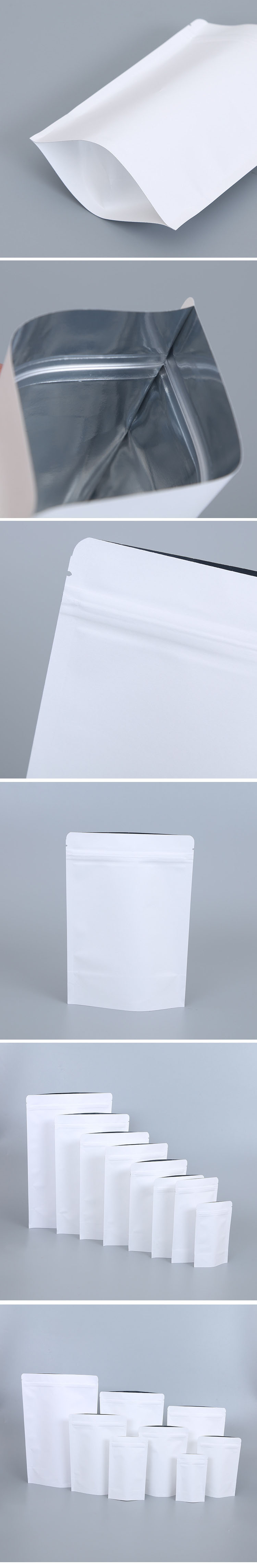 white stand up pouch