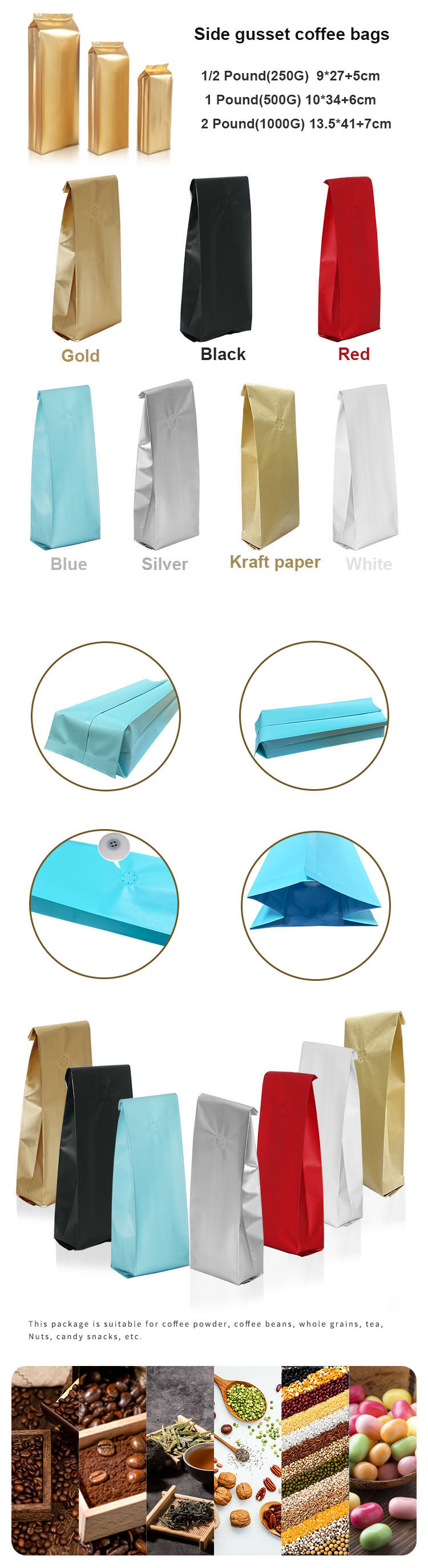 side gusset coffee bag d