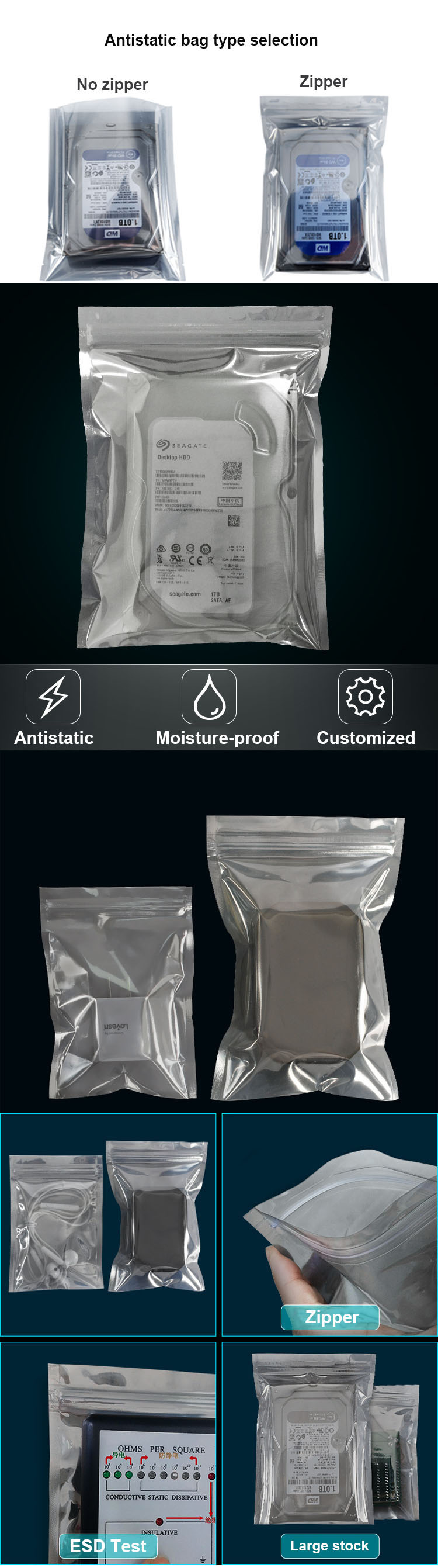 anti static ziplock bag